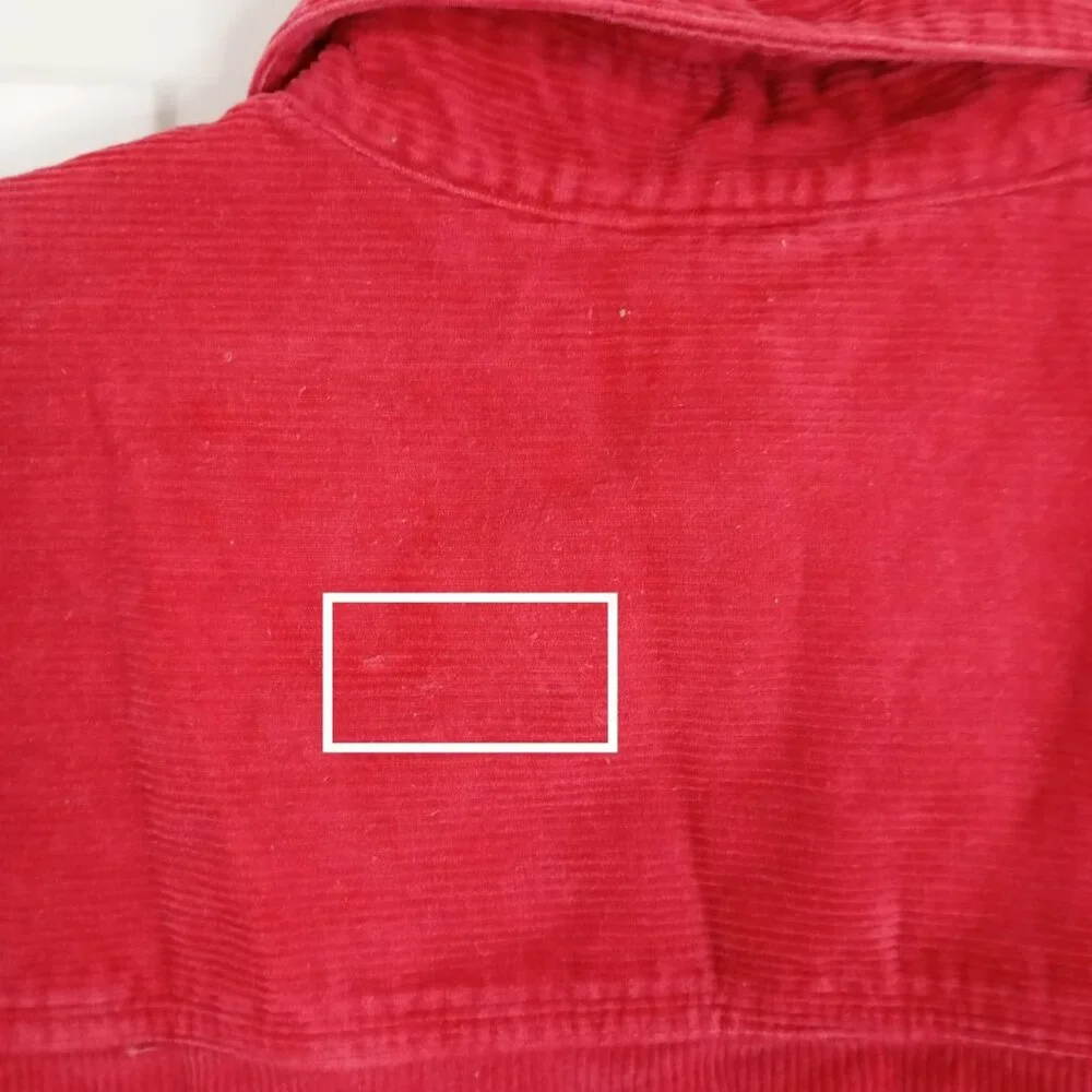 Vintage Structure Red Corduroy Half-Zip Shirt Jacket Size M Long Sleeve Casual - Picture 7 of 10